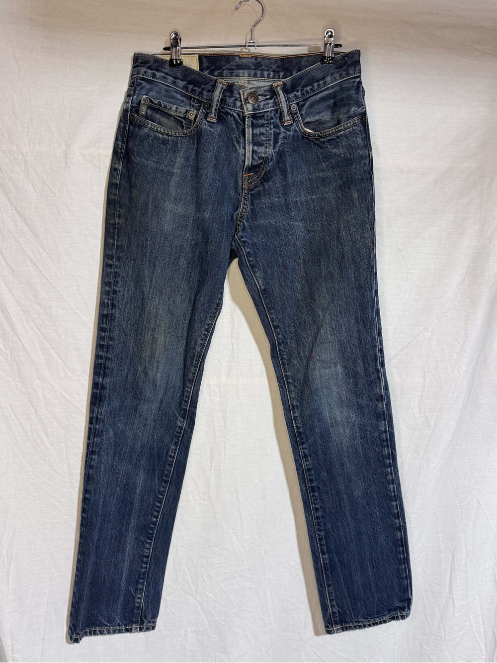 Abercrombie & Fitch Men's Washed Blue Straight Jeans